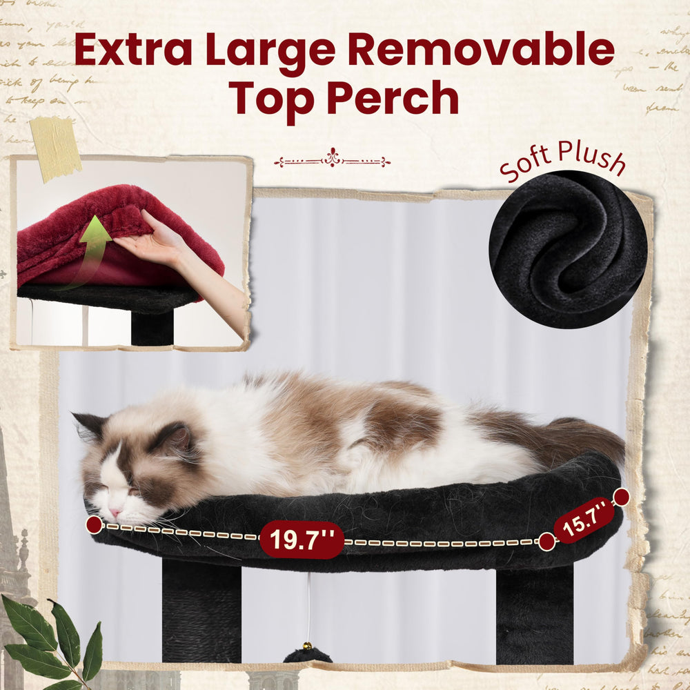 Gitelsnour Gothic arbol gato refugio y postes de sisal para rascar