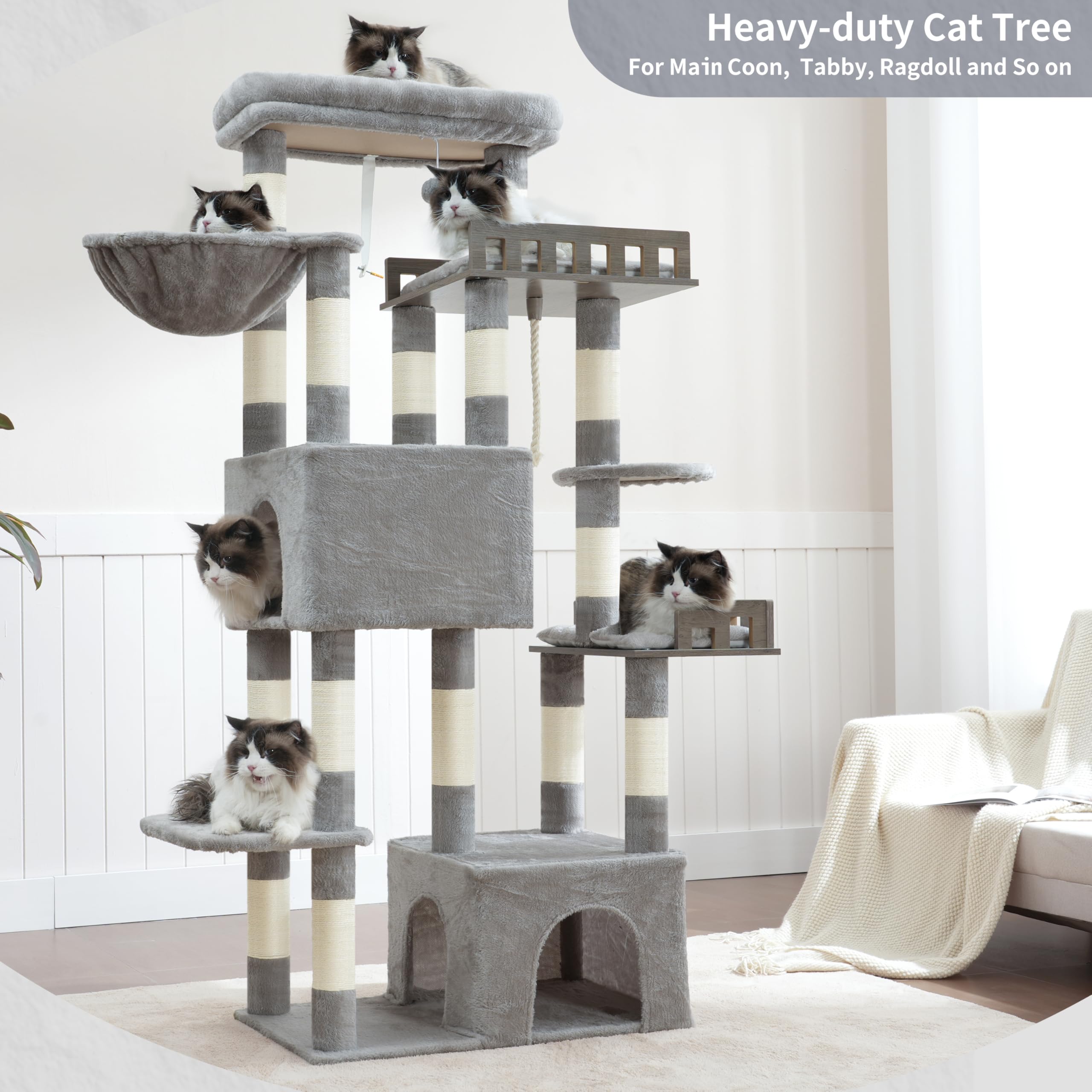 Gitelsnour torre de interior para gatos, diseño alto y espacioso