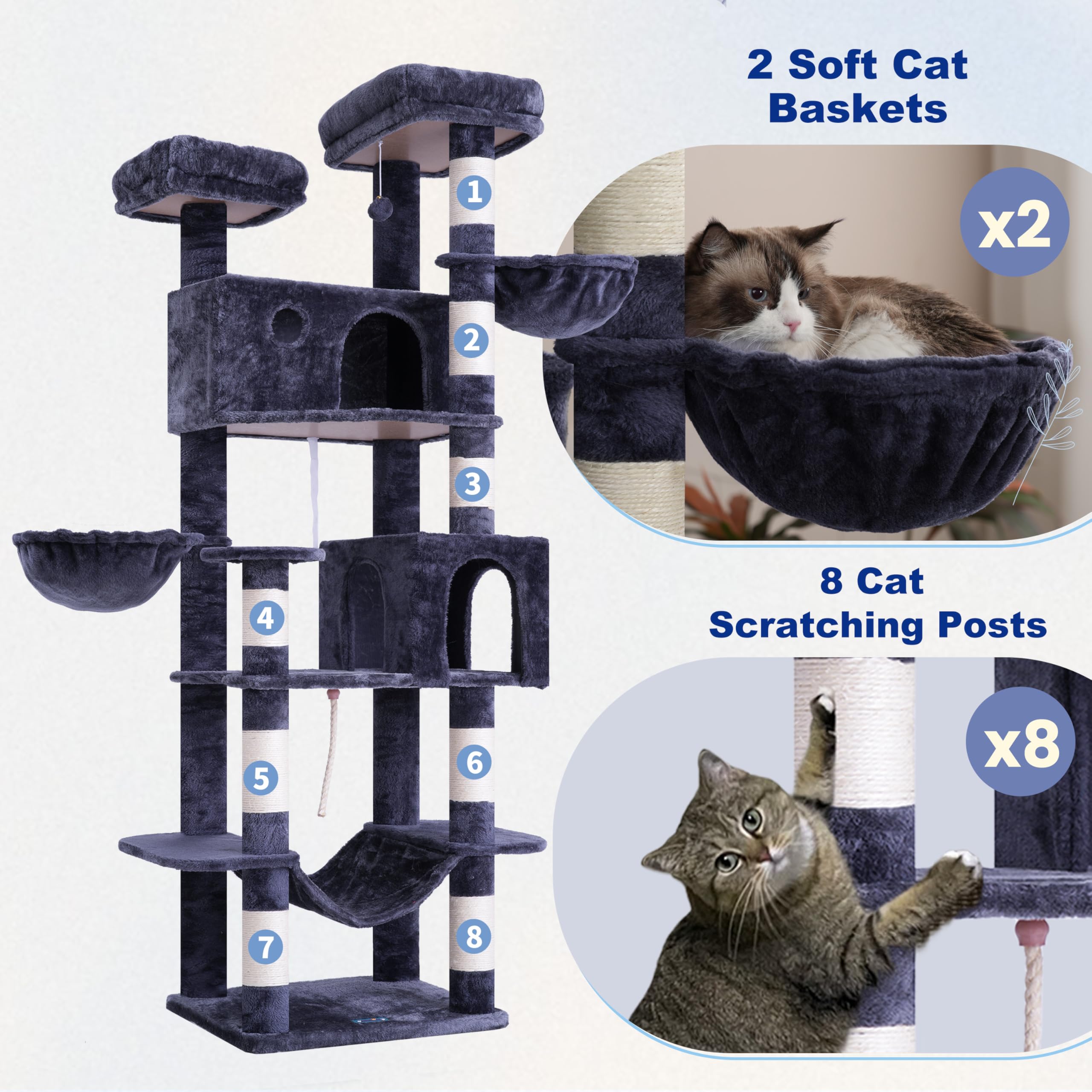 Gitelsnour torre-gatos-base-amplia-estabilidad: base estable para uso diario y saltos.