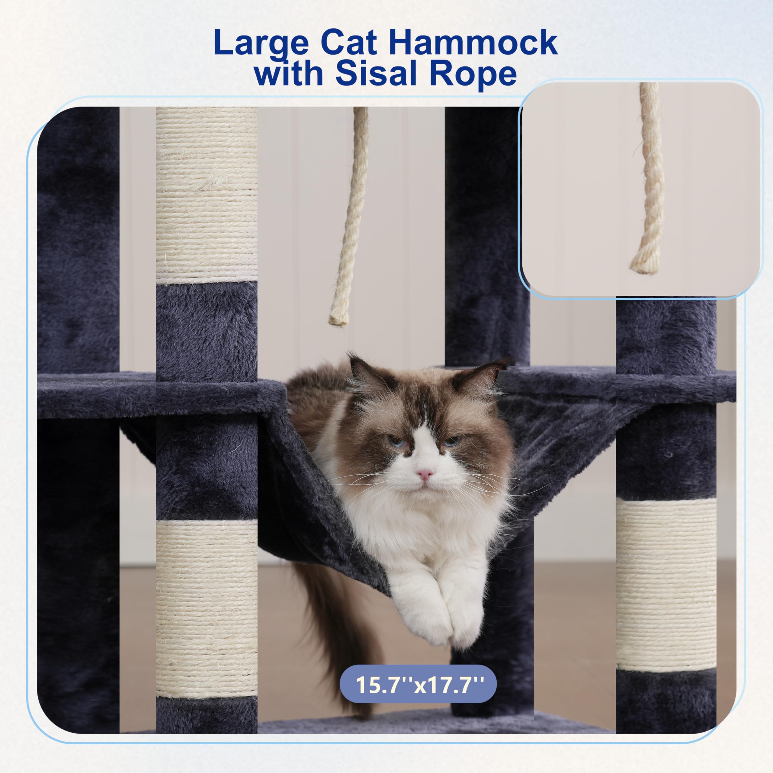 Gitelsnour torre-gatos-hamac-colgante: hamaca suave para relajación en altura.