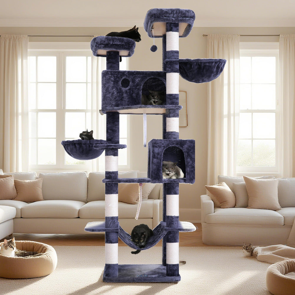 Gitelsnour torre-gatos-materiales-alta-calidad: madera, tela suave y sisal certificados para durabilidad.