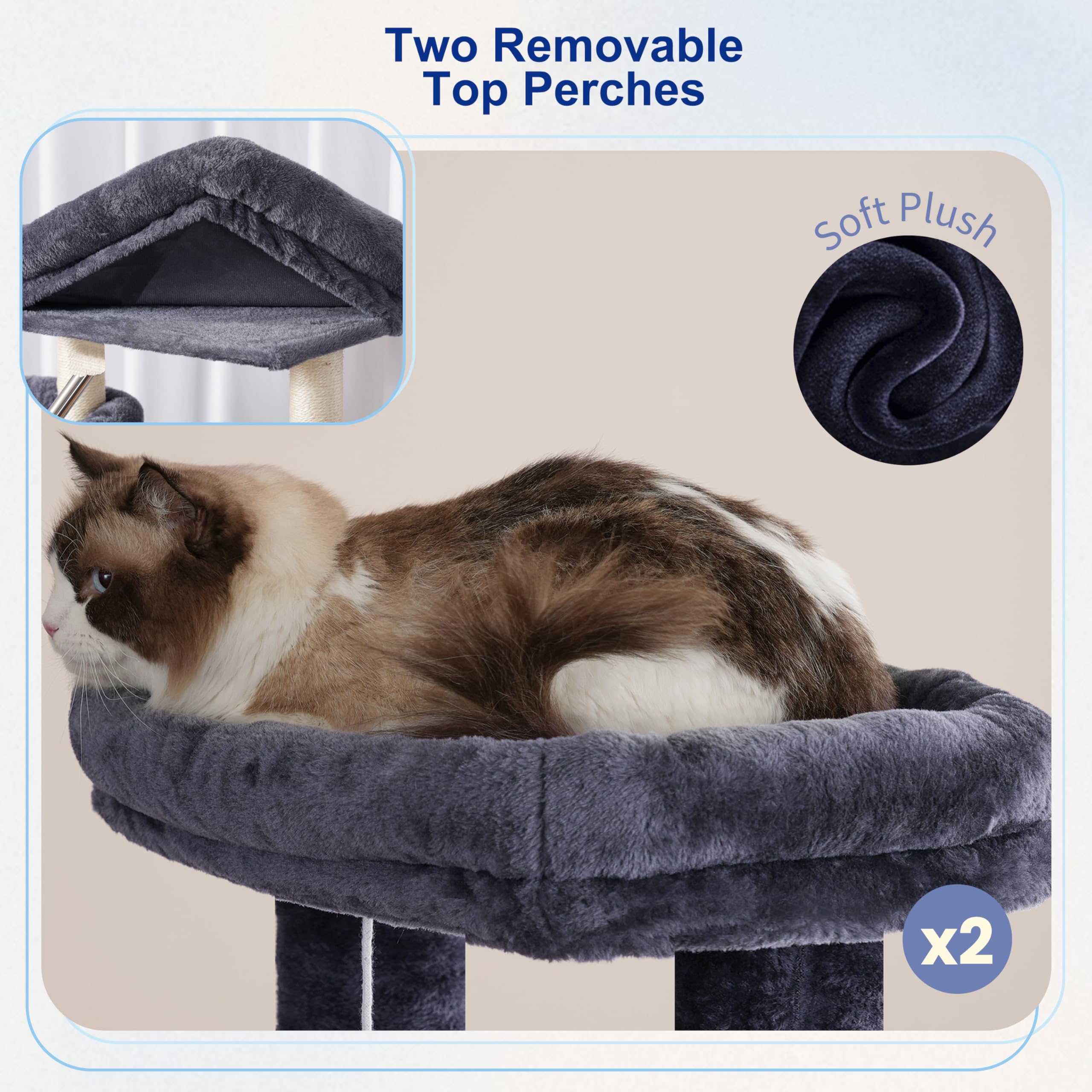 Gitelsnour torre-gatos-postes-rascado-sisal: cuerdas de sisal para afilar uñas y juego activo.