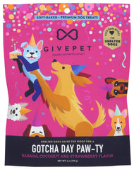 GivePet galletas para perros plátano coco fresa, premio delicioso para sesiones de entrenamiento