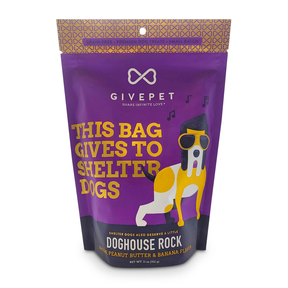 GivePet Doghouse Rock bocaditos de tocino para entrenamiento diario.