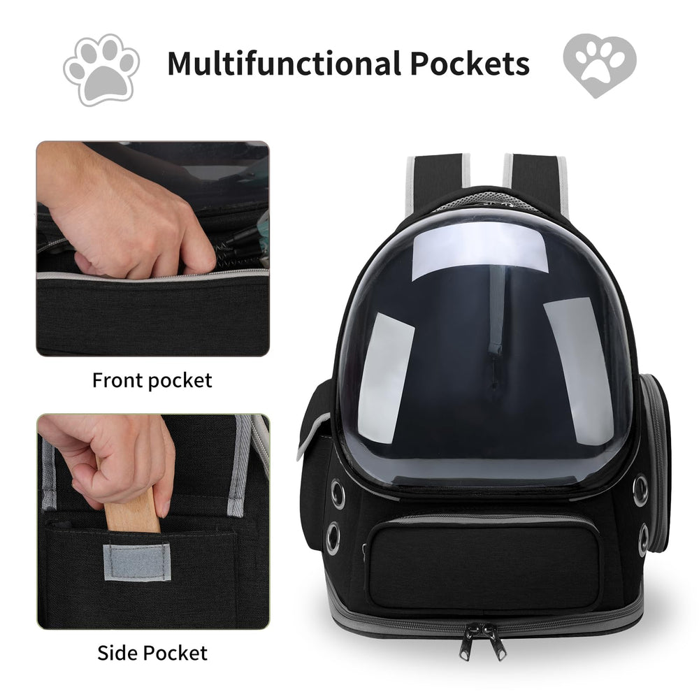 GixDix Mochila para gato ofrece interior amplio para movimientos cómodos.