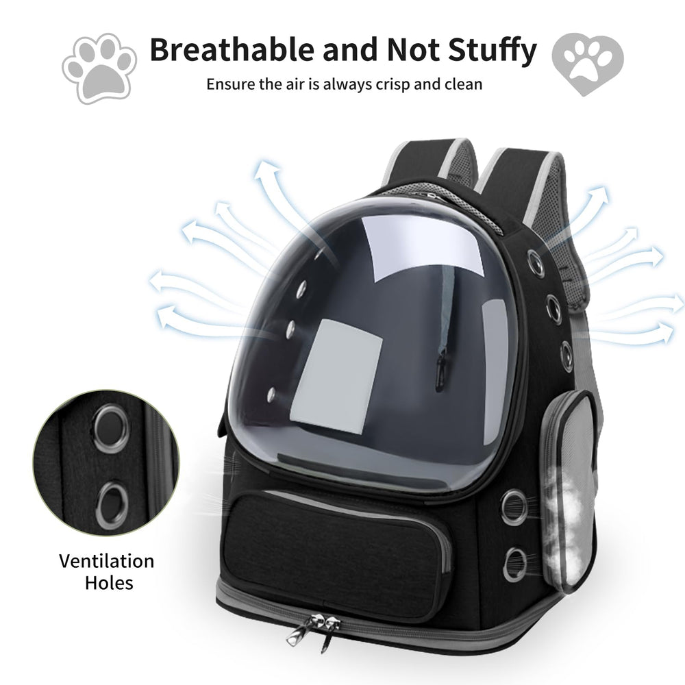 GixDix Mochila para gato con malla ventilada mejora la circulación de aire.