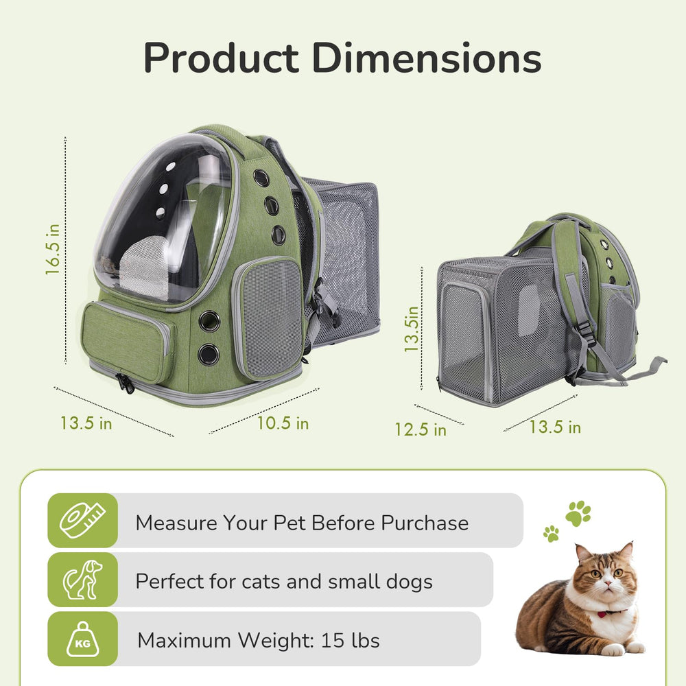 GixDix mochila expandible para gatos grandes, ofrece espacio cómodo durante el transporte