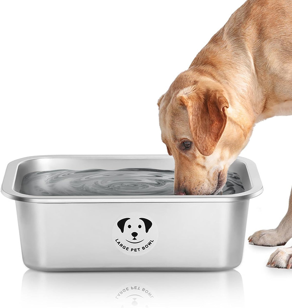 GIXSEGIE cuenco de acero inoxidable de gran capacidad para perros grandes, ideal para comidas abundantes.
