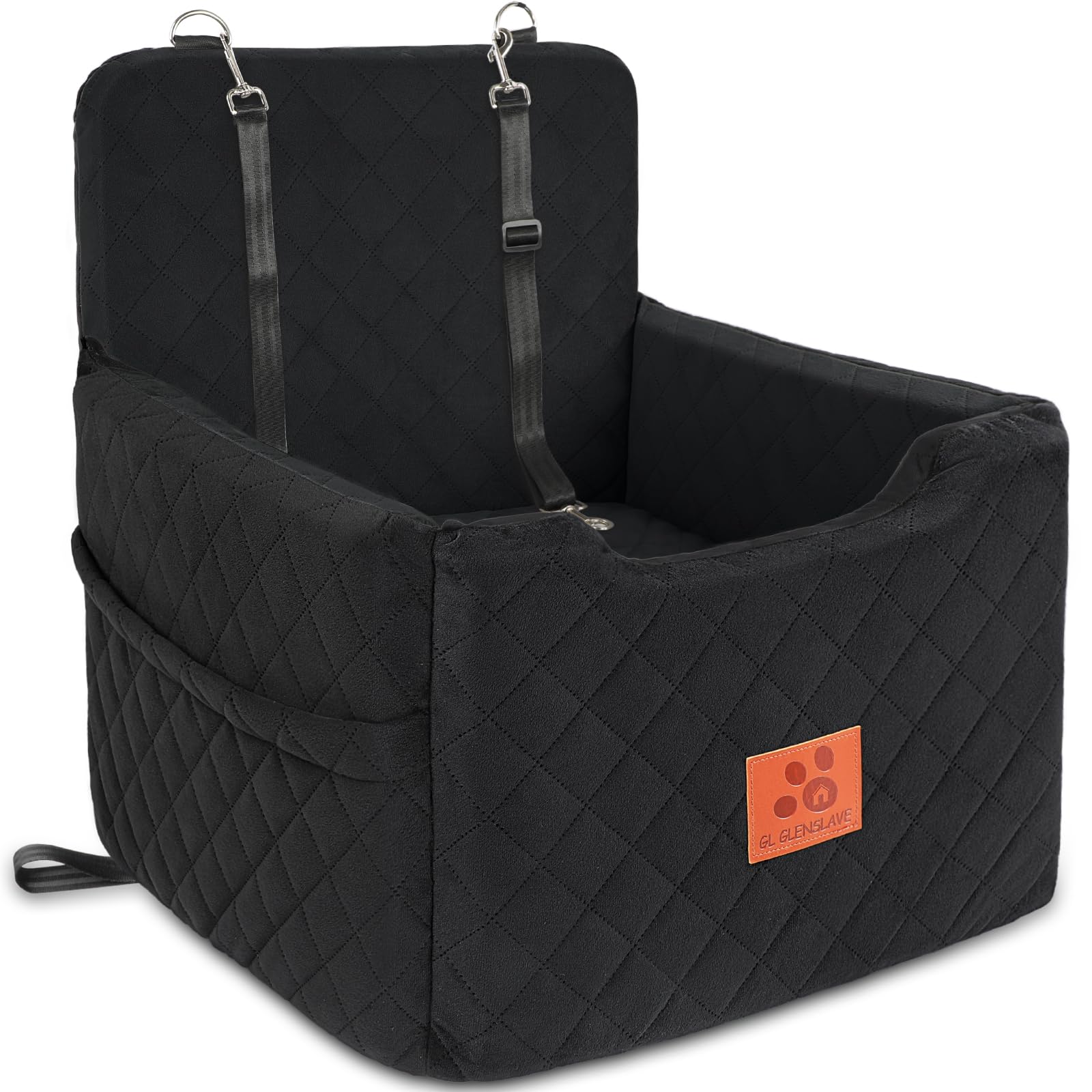 Asiento para coche GL GLENSLAVE para perros pequeños ofrece mayor confort y vista elevada.