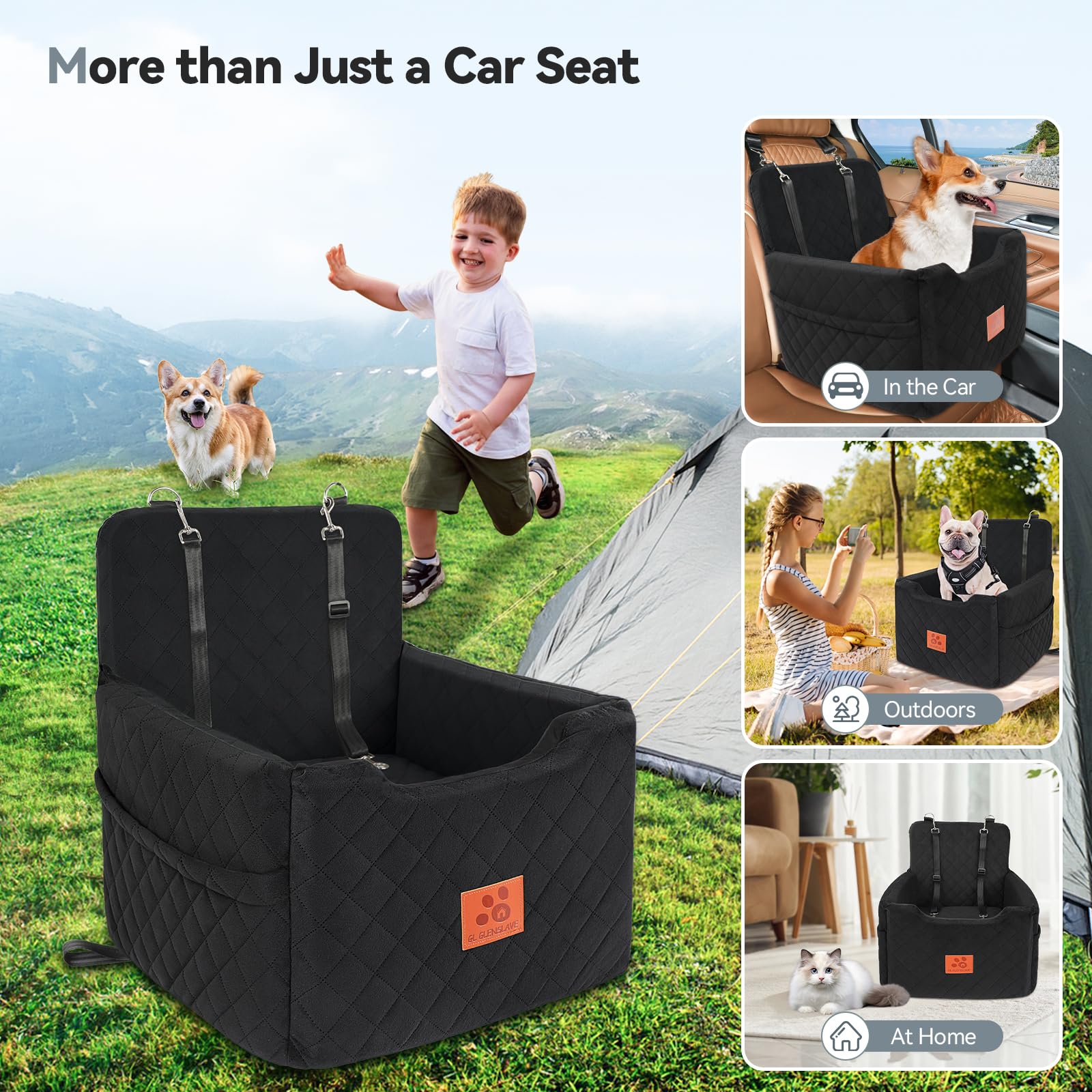 Diseño ergonómico con reposacabezas brinda apoyo estable para la espalda del perro.