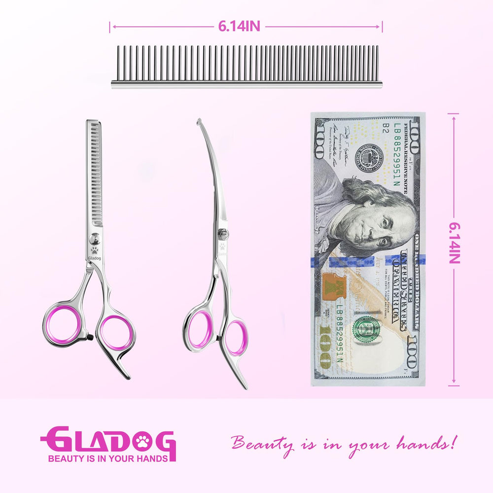 GLADOG, acero inoxidable titanio 4CR, duradero y afilado para un corte suave.