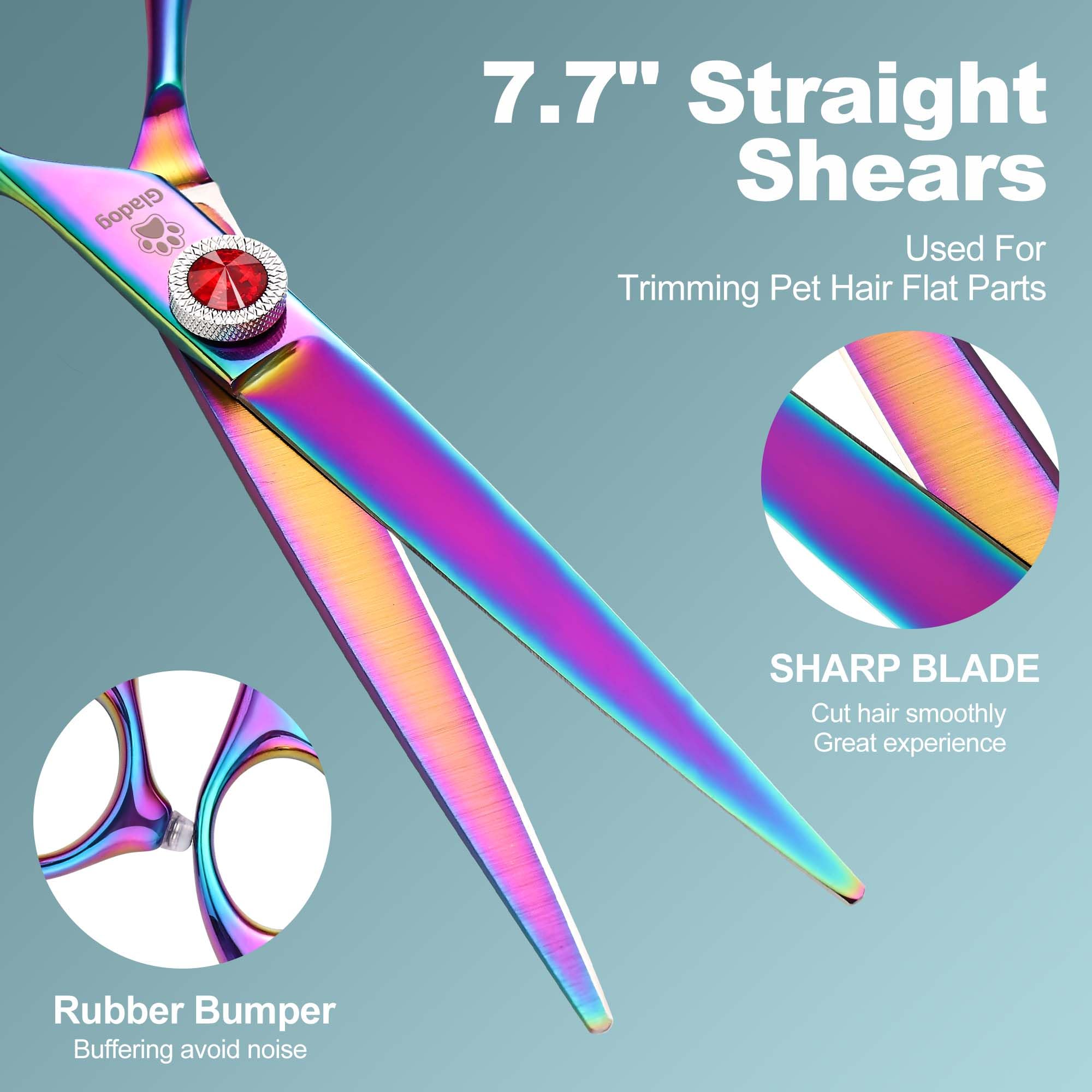 GLADOG Pro Rainbow diseño ergonómico reduce fatiga durante grooming.