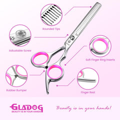 GLADOG con puntas redondas para seguridad al cortar áreas sensibles.