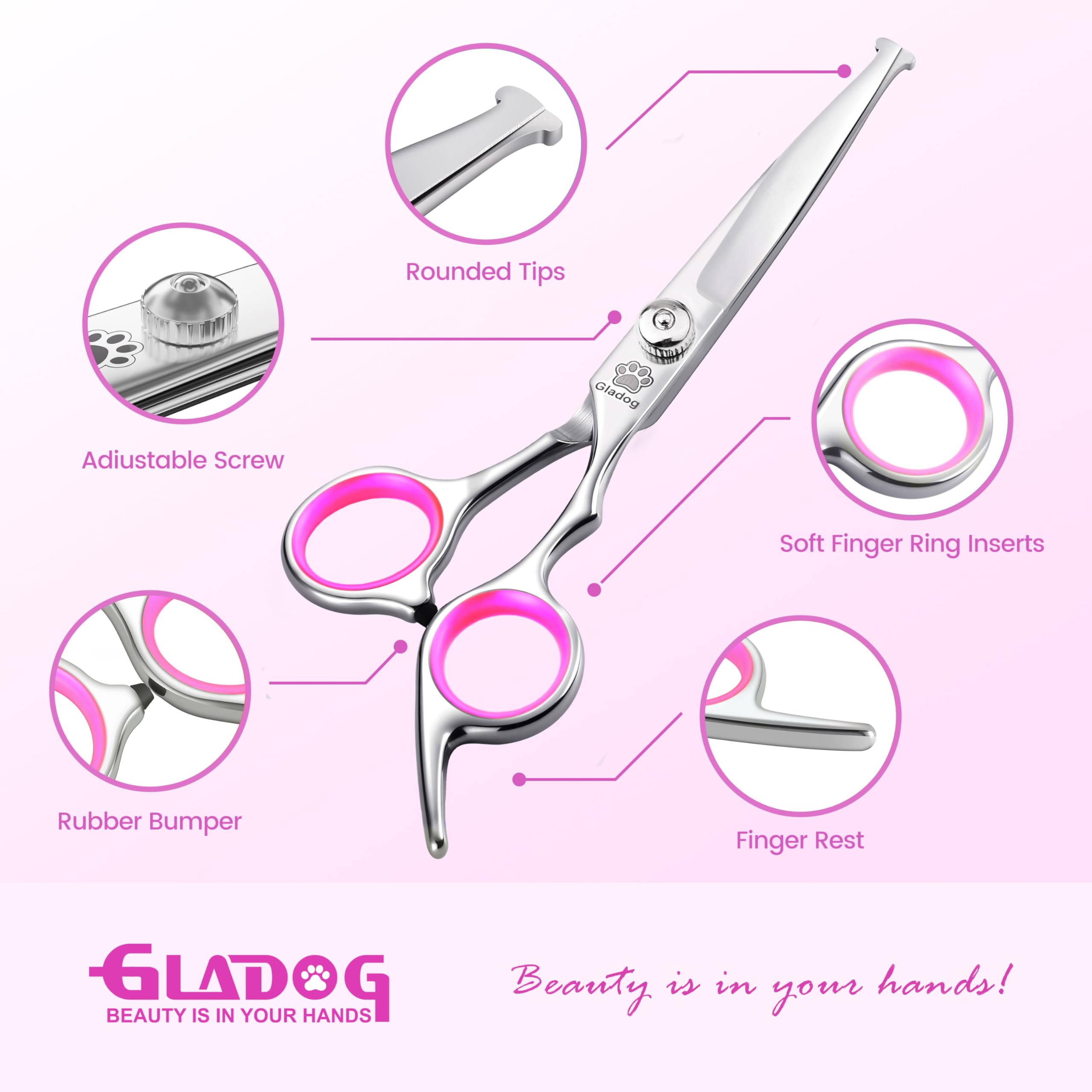 GLADOG tijeras rectas de 6,5 pulgadas para corte preciso