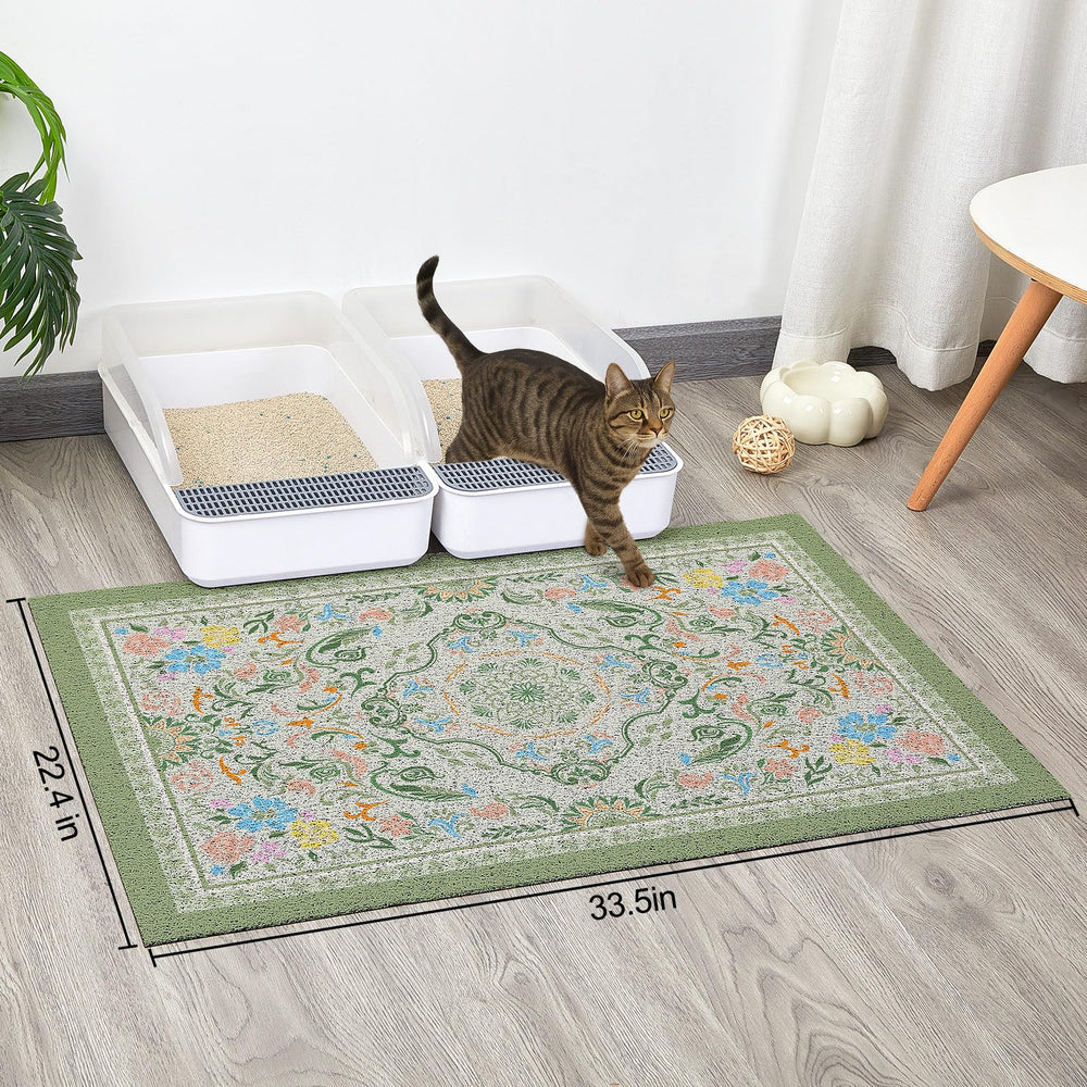 Alfombrilla Glittme anti deslizante con base estable para la caja de arena evita movimientos accidentales.