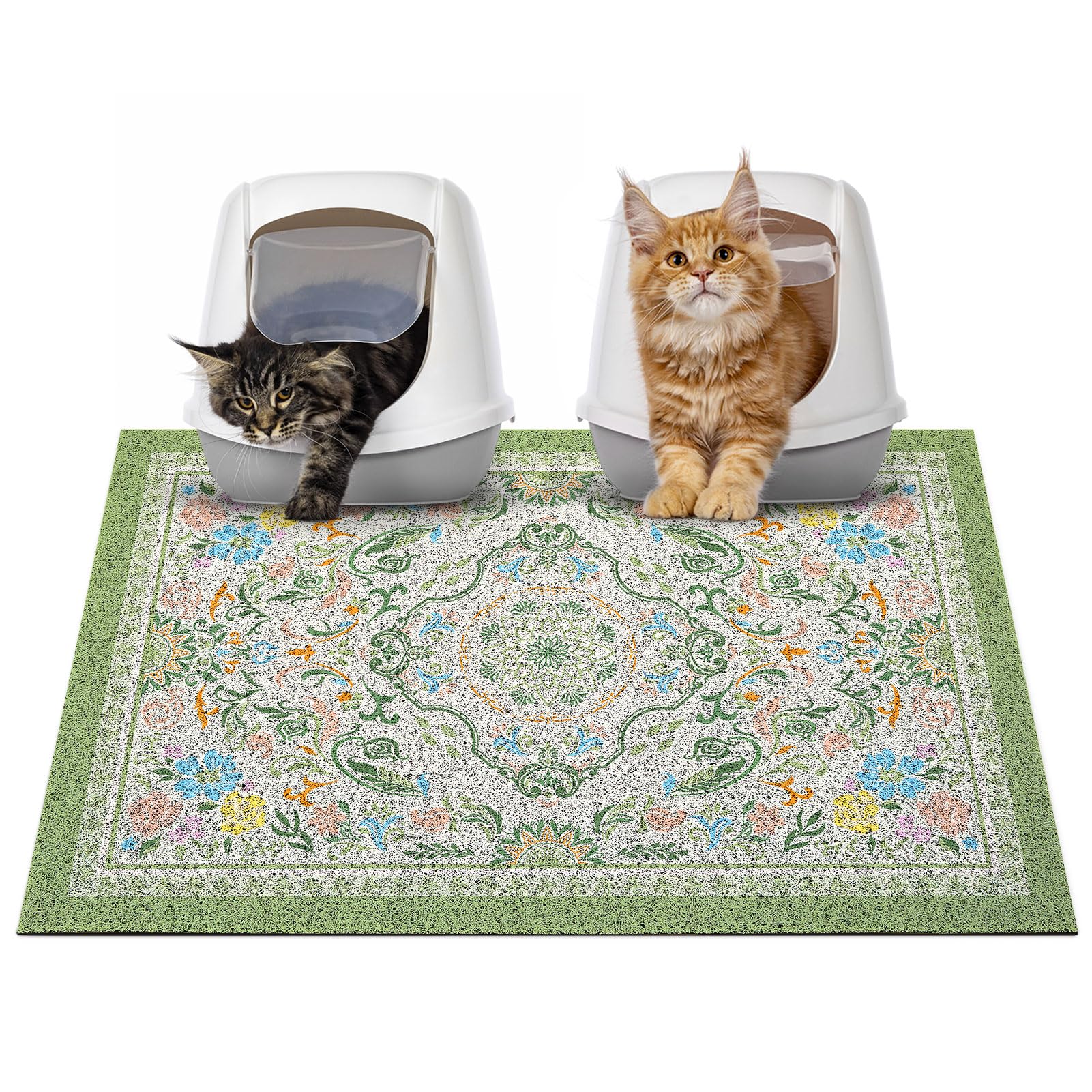 Glittme alfombrilla para arena de gato con malla densa que atrapa desechos y mantiene el piso limpio.