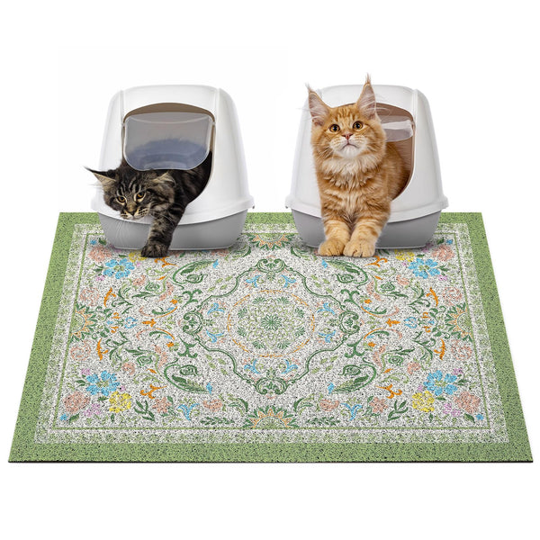 Glittme alfombrilla para arena de gato con malla densa que atrapa desechos y mantiene el piso limpio.
