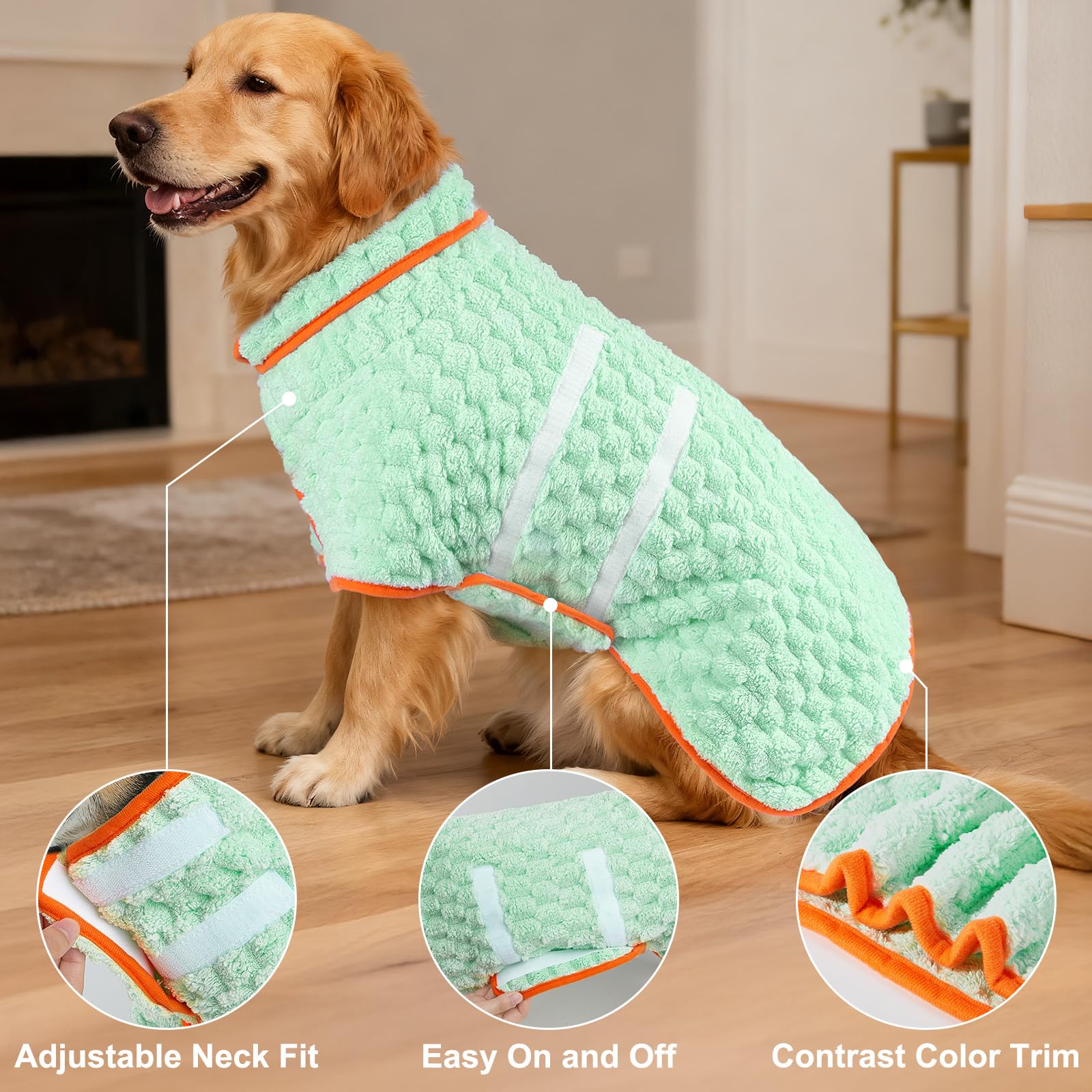 Glittme Dog Bathrobe disponible en tallas S-XXL para todos los tamaños.