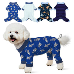 Pijamas Glittme para perro pequeño con ajuste trasero para mayor comodidad.