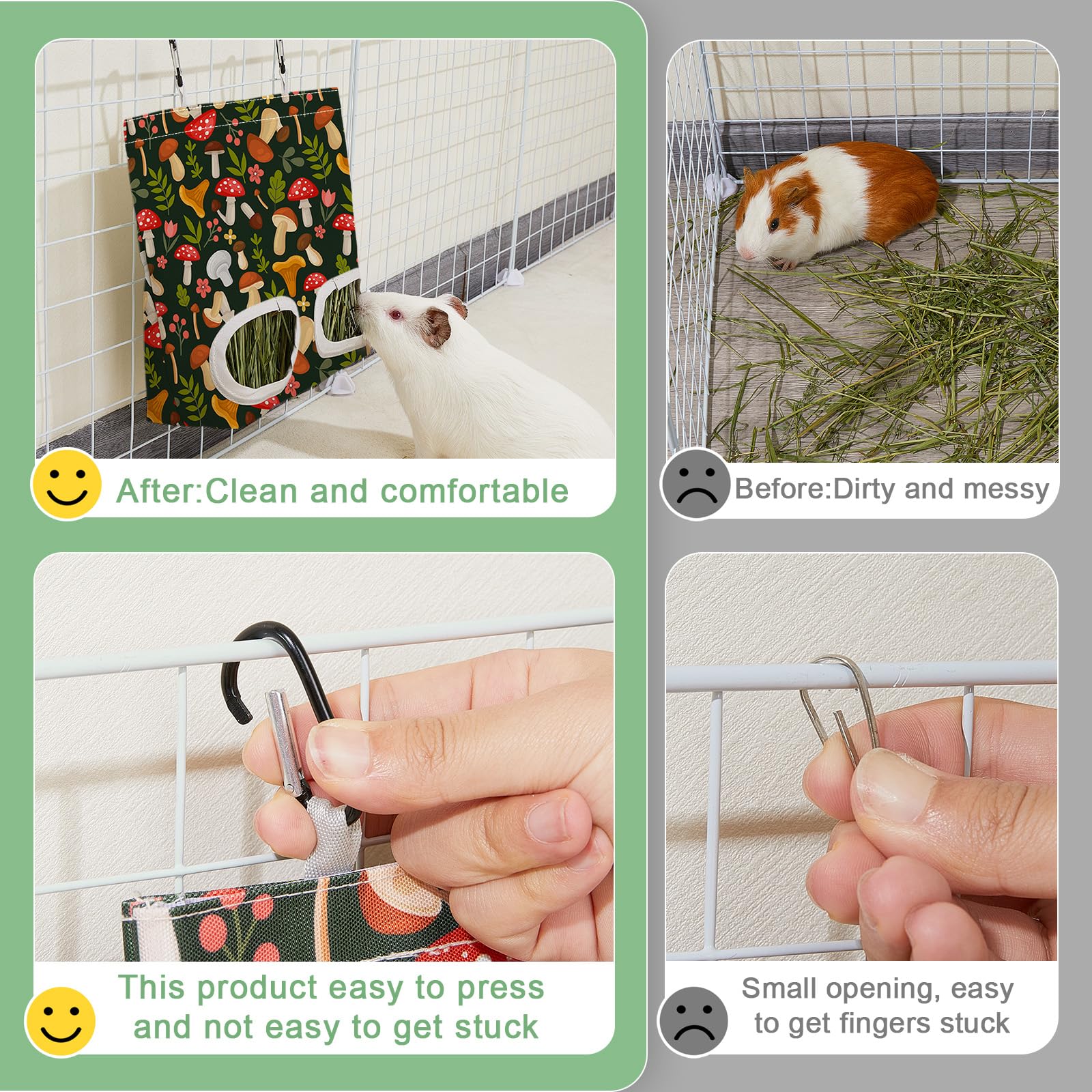 Glittme tapa con ganchos metálicos para colgar en jaula