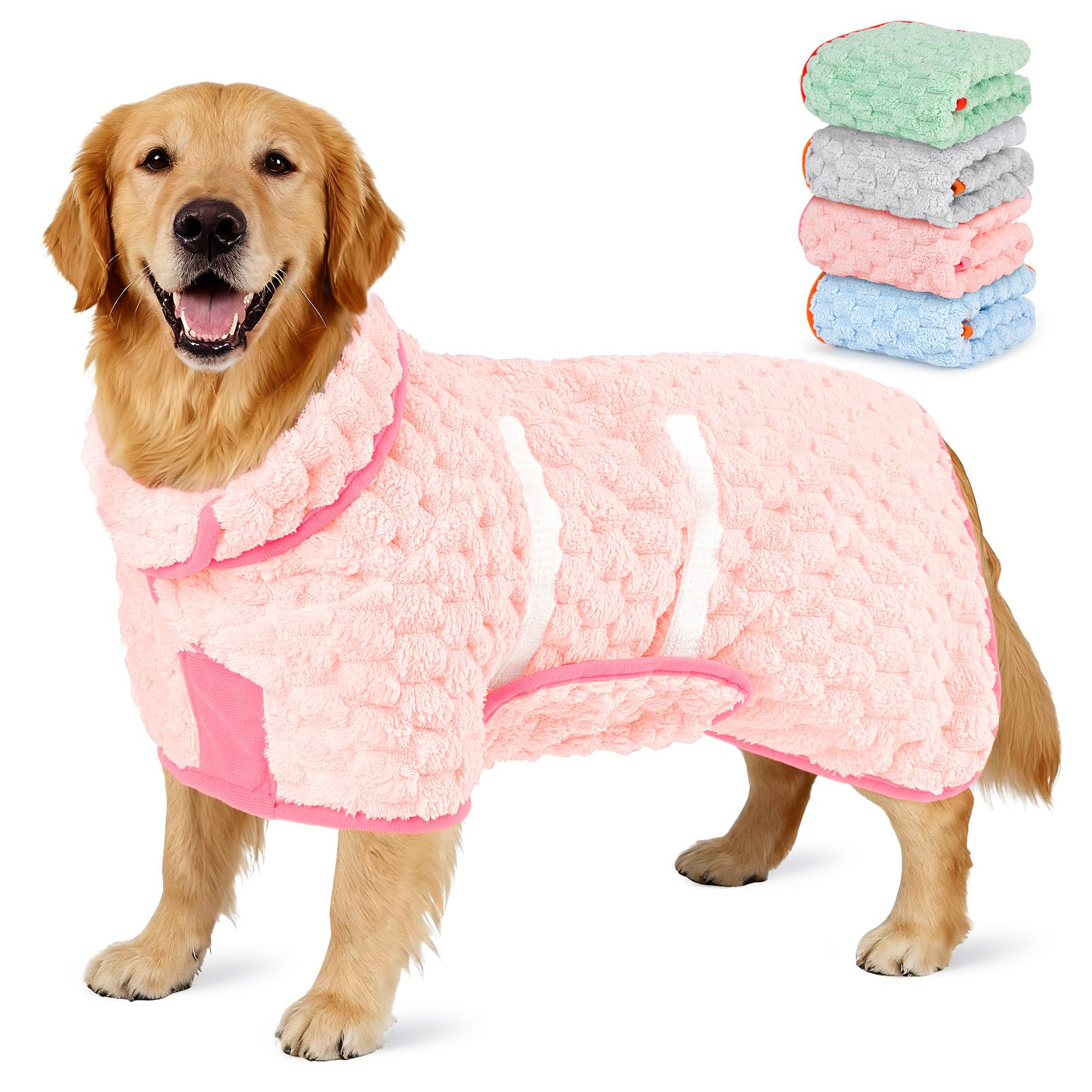 Toalla para perros Glittme con secado rápido tras el baño.