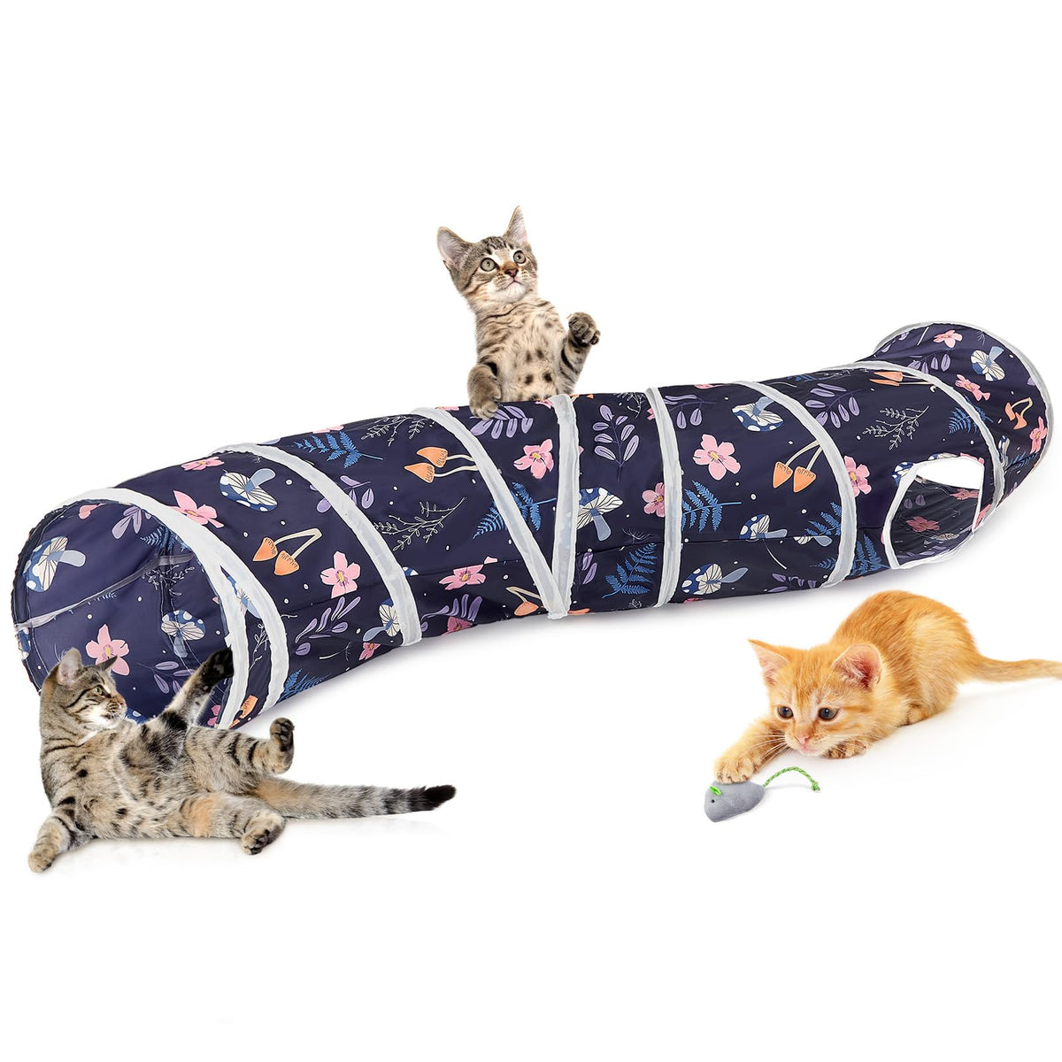 Túnel Glittme para gatos, forma espiral, espacio amplio para moverse.