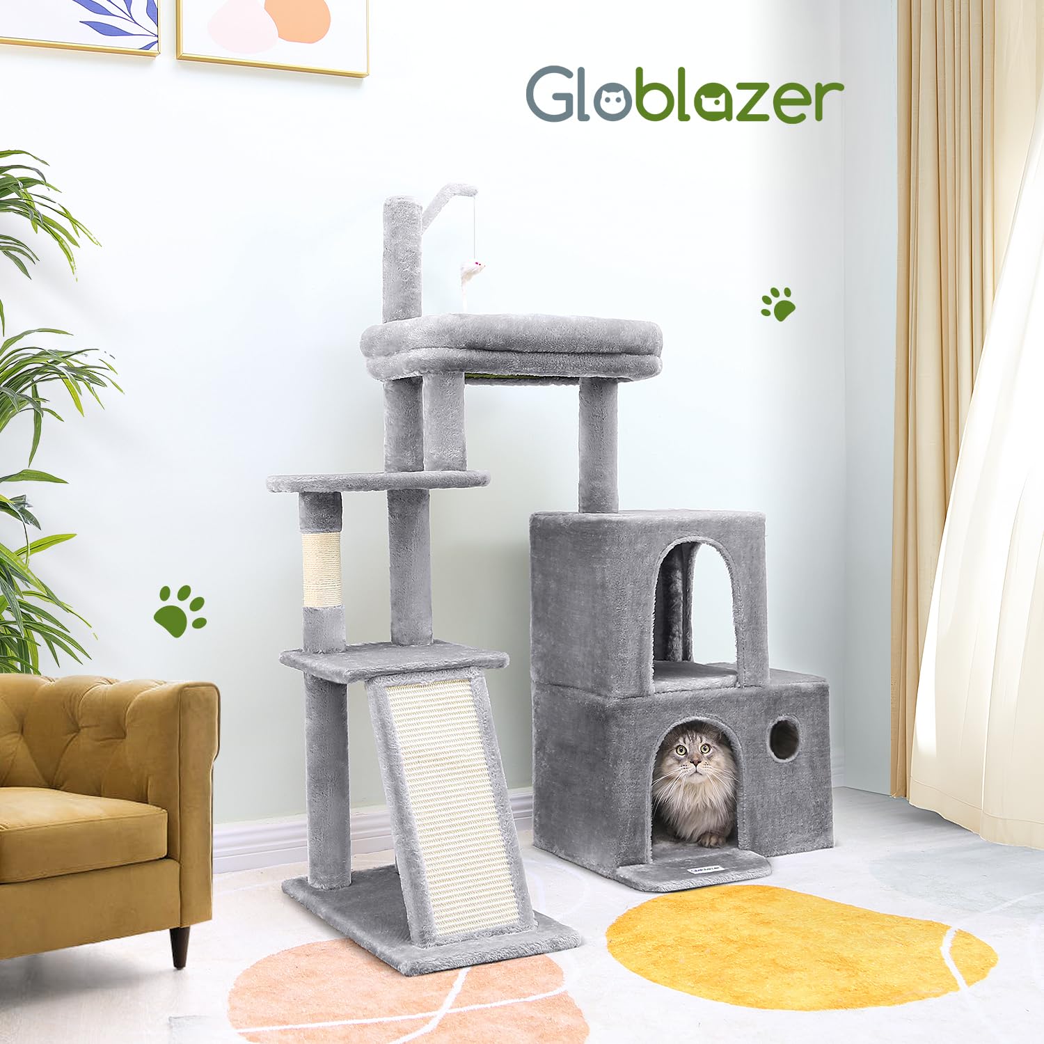 Acabado gris claro de Globlazer, complemento neutro para la decoración del hogar.