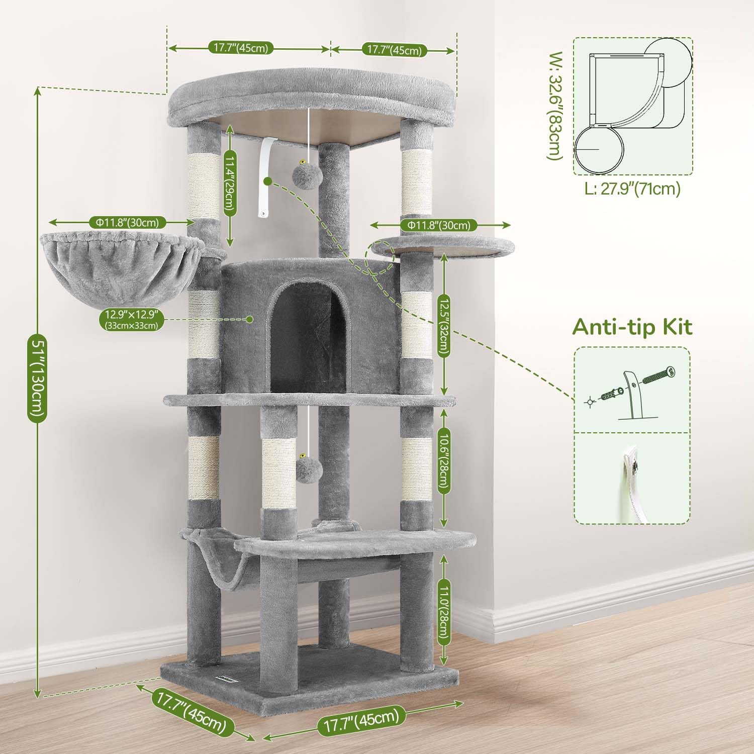 Globlazer arbol esquina gatos: montaje sencillo con herramientas incluidas