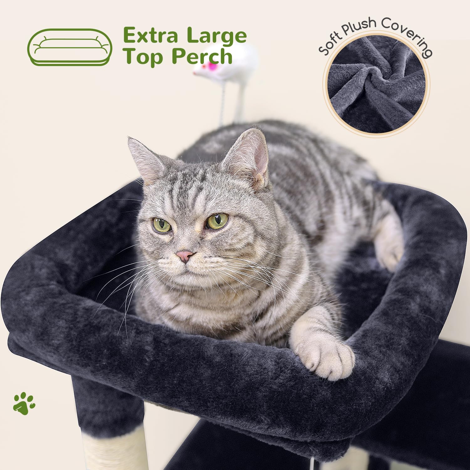 Globlazer Arbol Gato 50 pulgadas con poste rascador para desgaste de uñas