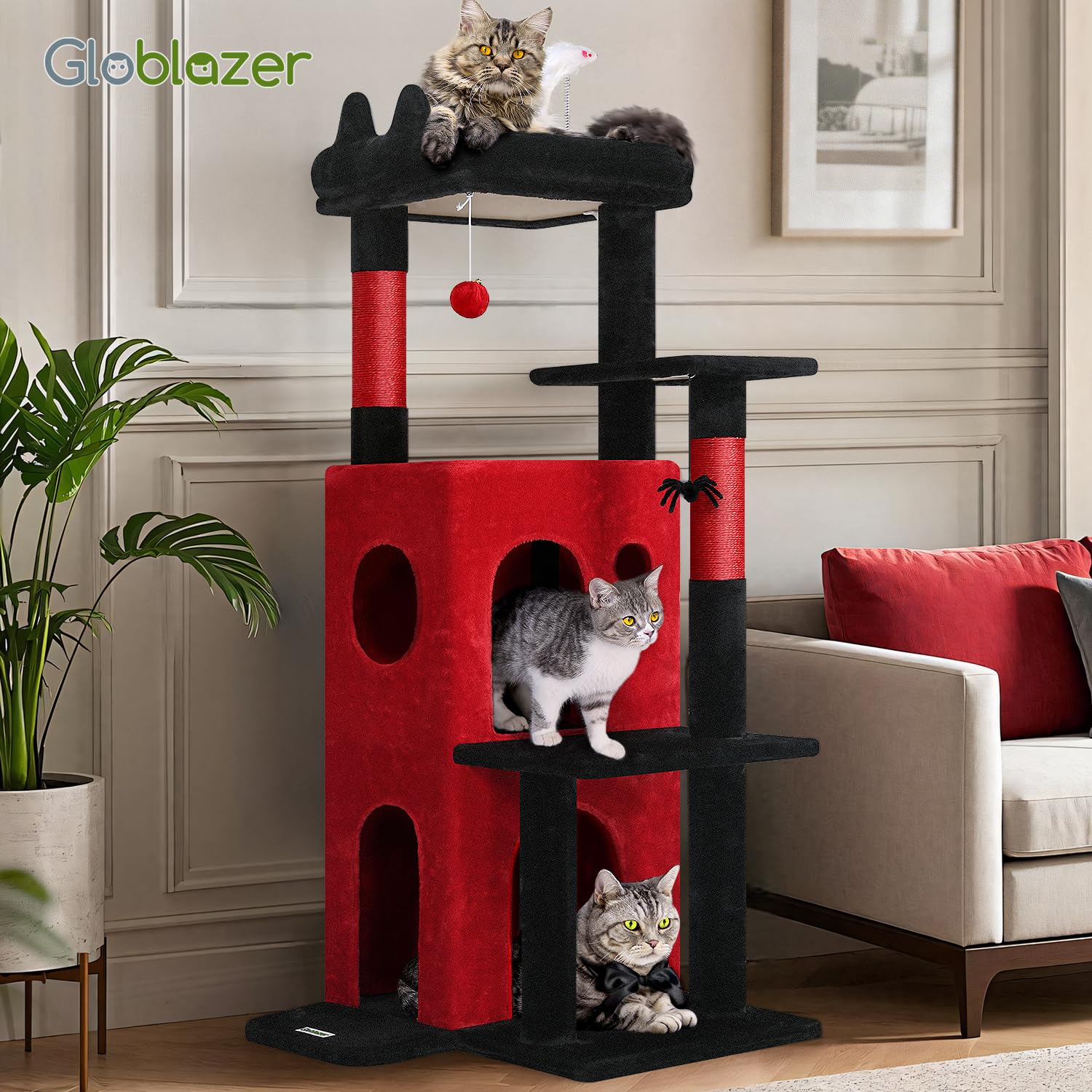 Globlazer Arbol Gato 50pulgadas base estable para gatos grandes