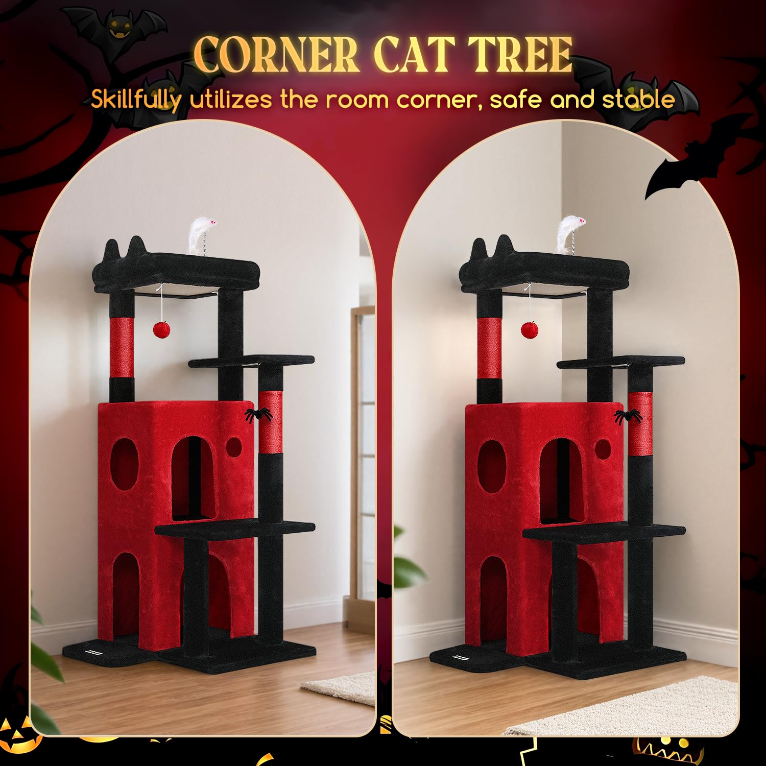 Globlazer Arbol Gato 50pulgadas condos dobles para refugio seguro