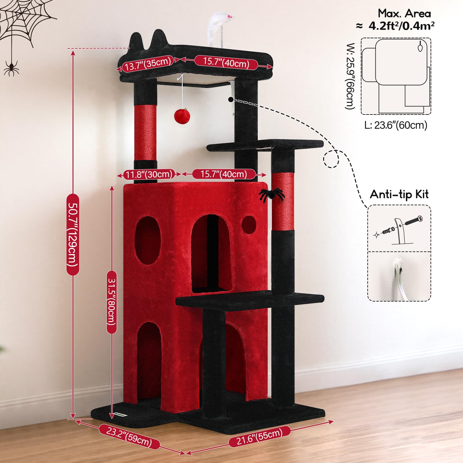 Globlazer Arbol Gato 50pulgadas montaje facil en casa