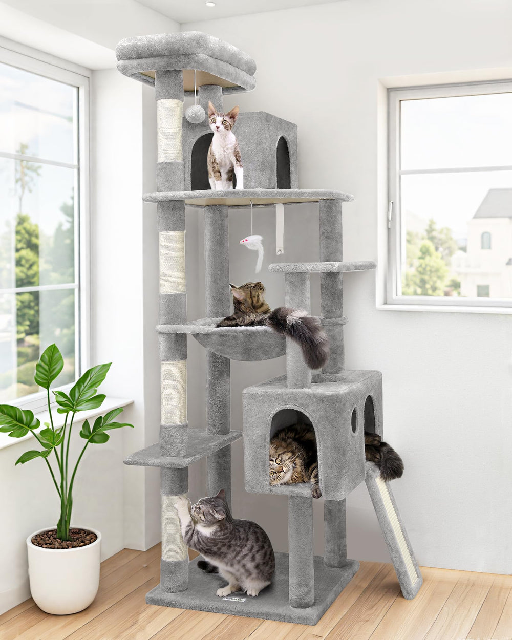 Globlazer Arbol Gatos 70 Pulgadas: torre estable para juego y observación.
