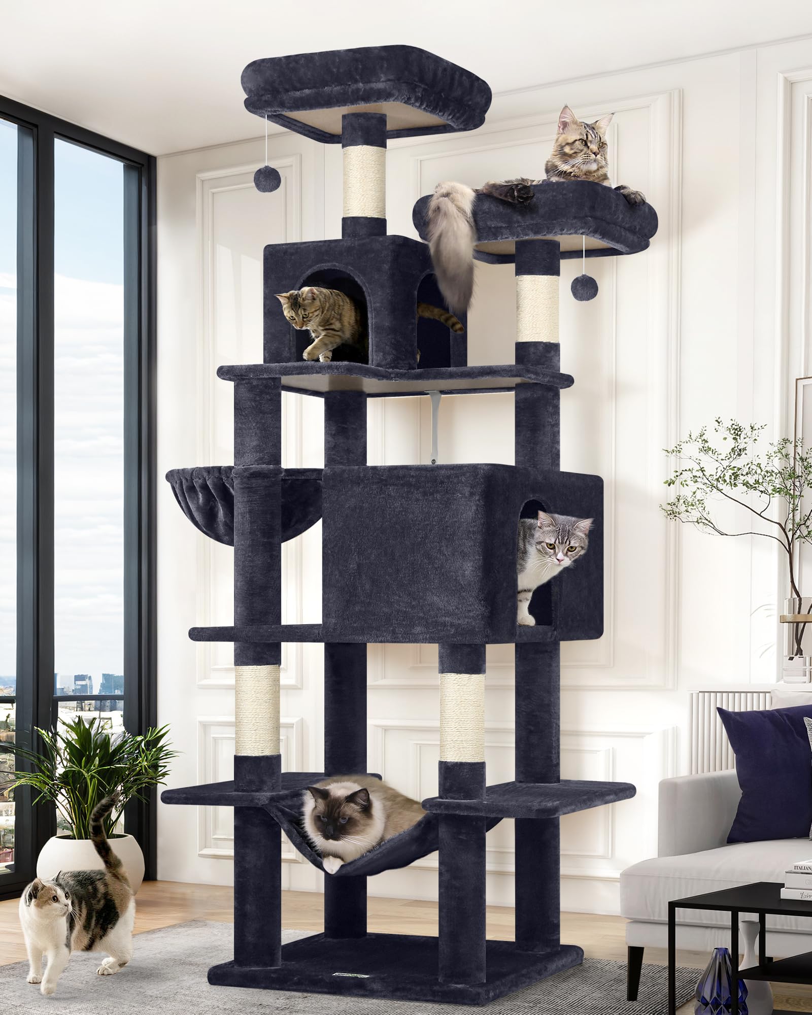 Globlazer Arbol Gato 76 pulgadas: estructura alta para observar, trepar y descansar.