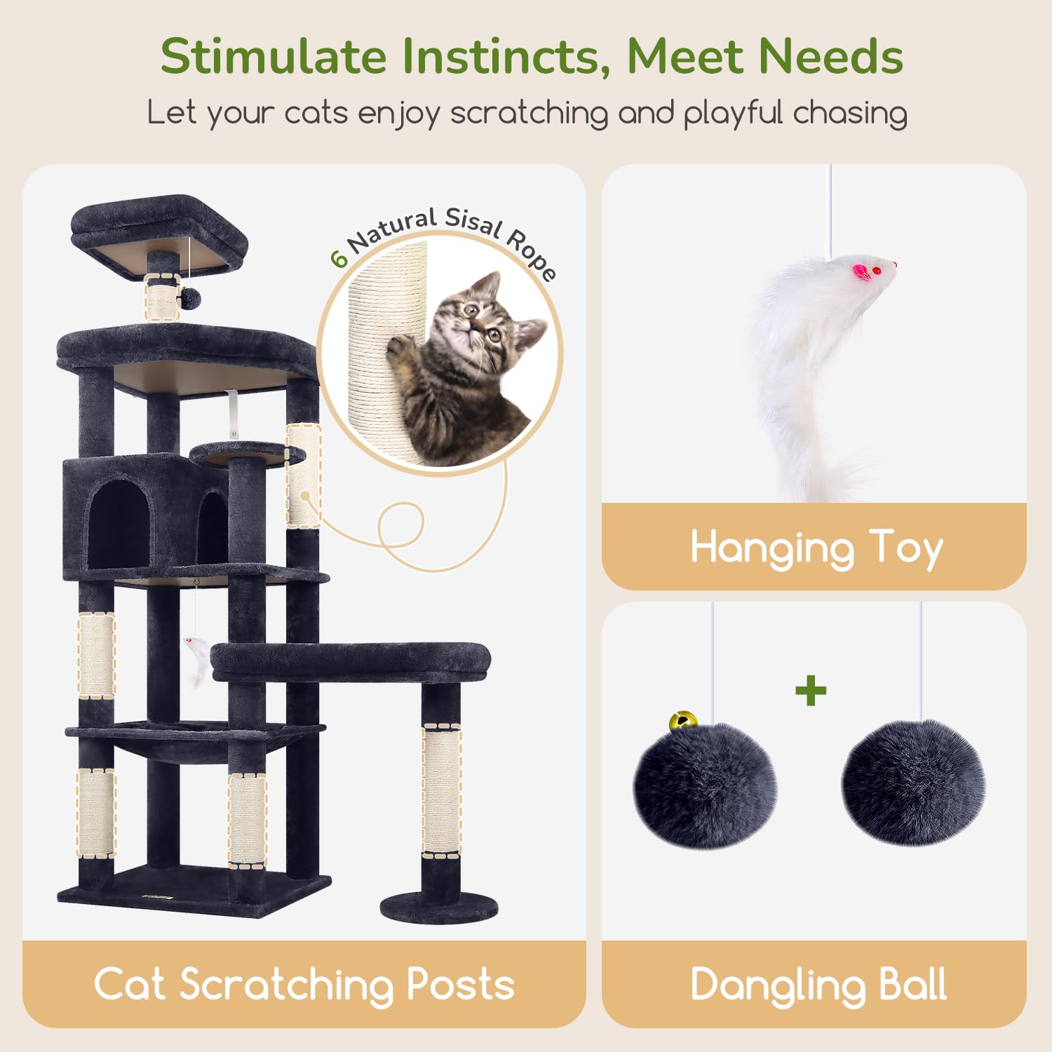Globlazer arbol gato montaje facil con guia y herramientas incluidas.
