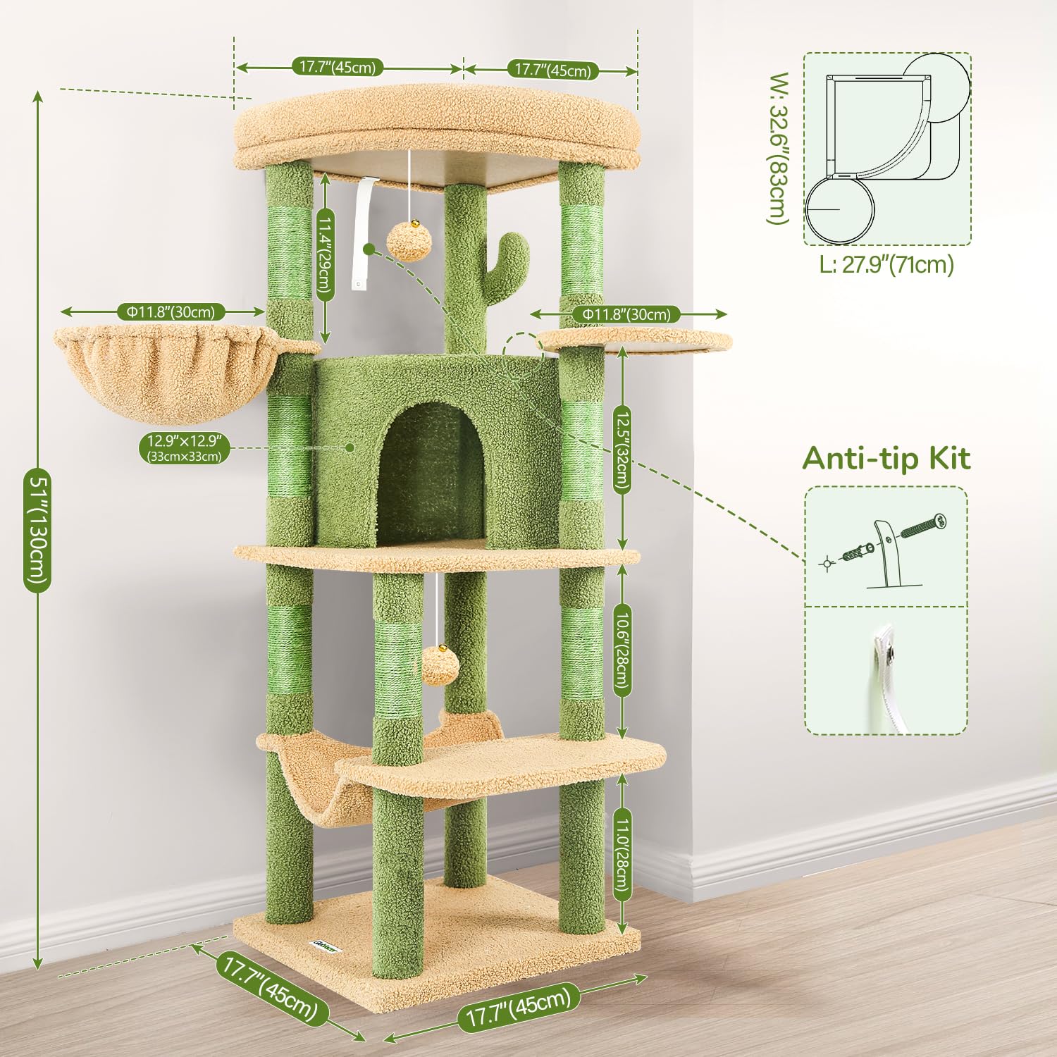 Globlazer arbol-gato-esquina juguete-arana: estimula trepar y exploración