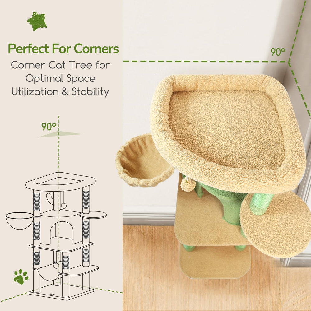 Globlazer arbol-gato-esquina postes-rascado-sisal: protege muebles mientras afila uñas