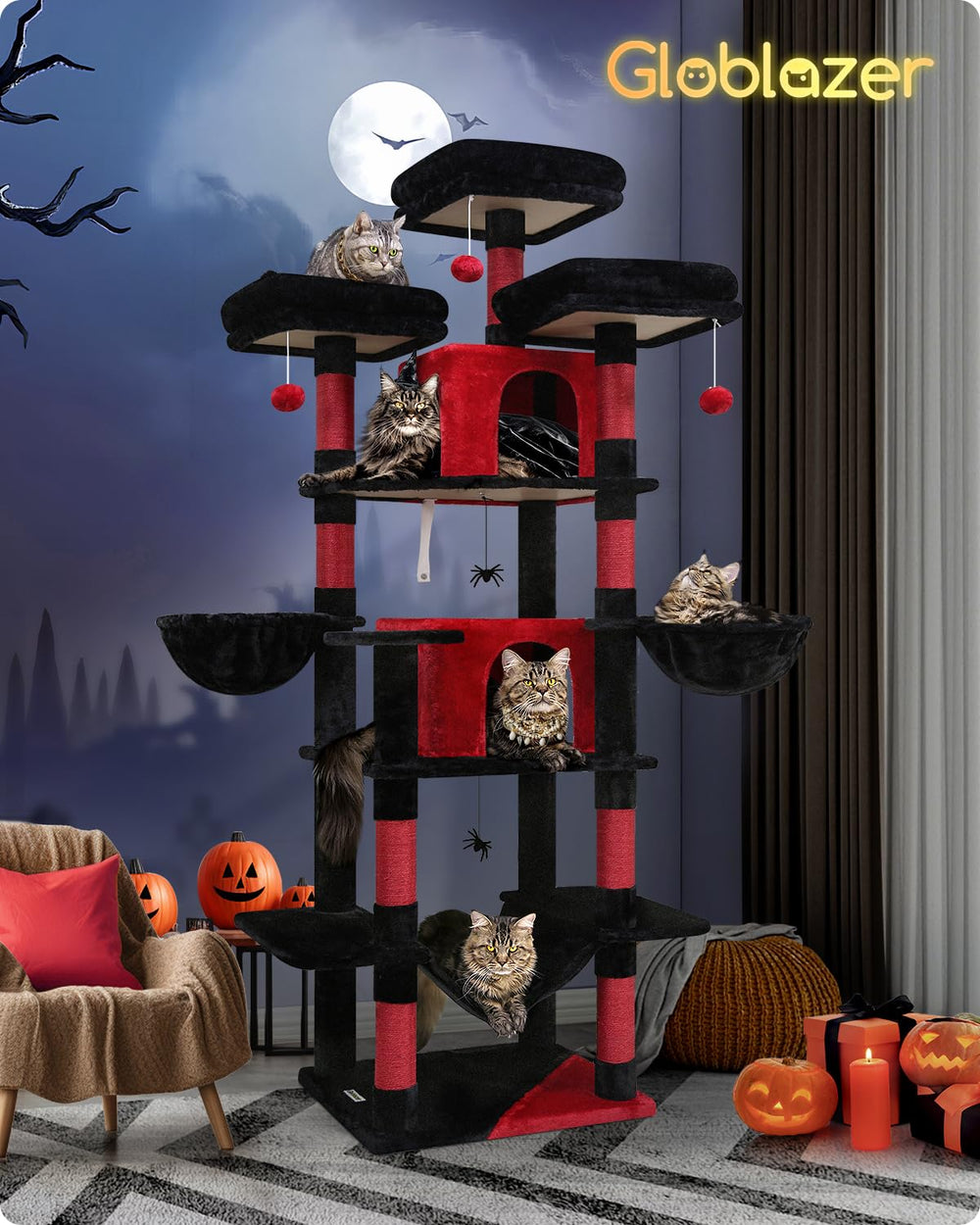 Globlazer arbol-gato-gotico-80-pulgadas cestas colgantes para juego.