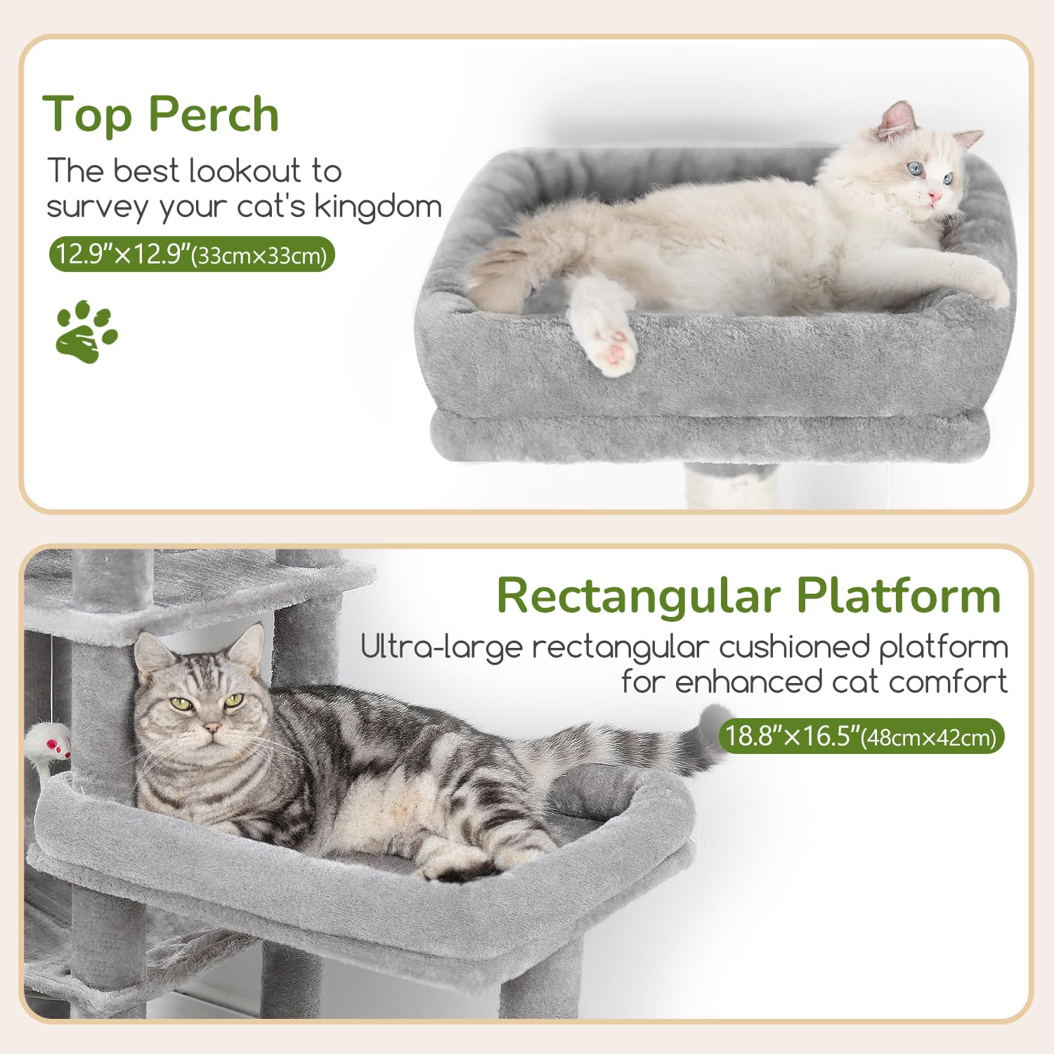 Globlazer árbol para gatos con tres plataformas grandes en niveles diferentes