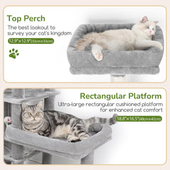 Globlazer árbol para gatos con tres plataformas grandes en niveles diferentes