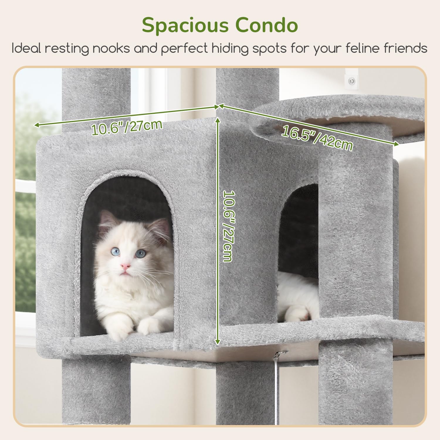 Globlazer árbol para gatos con seis postes de sisal naturales