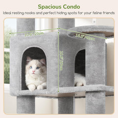 Globlazer árbol para gatos con seis postes de sisal naturales
