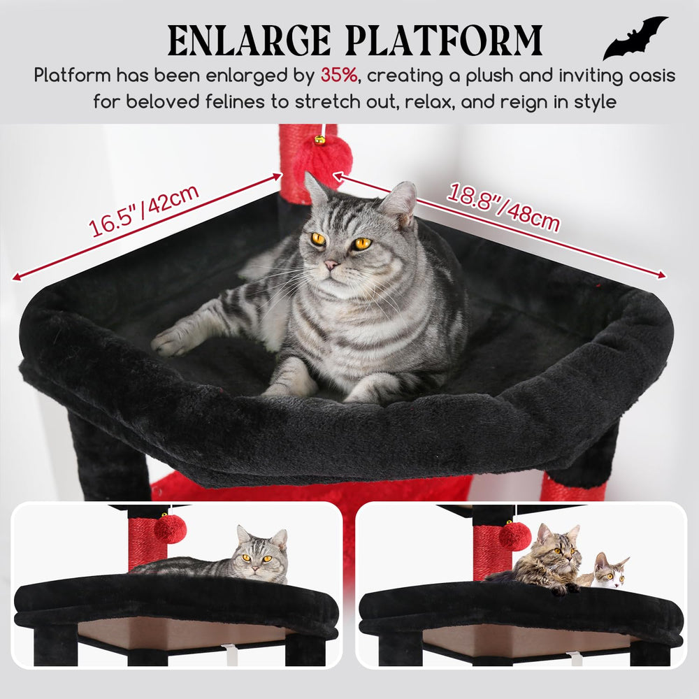 Globlazer Arbol Gato XL con plataformas ampliadas para gatos grandes.