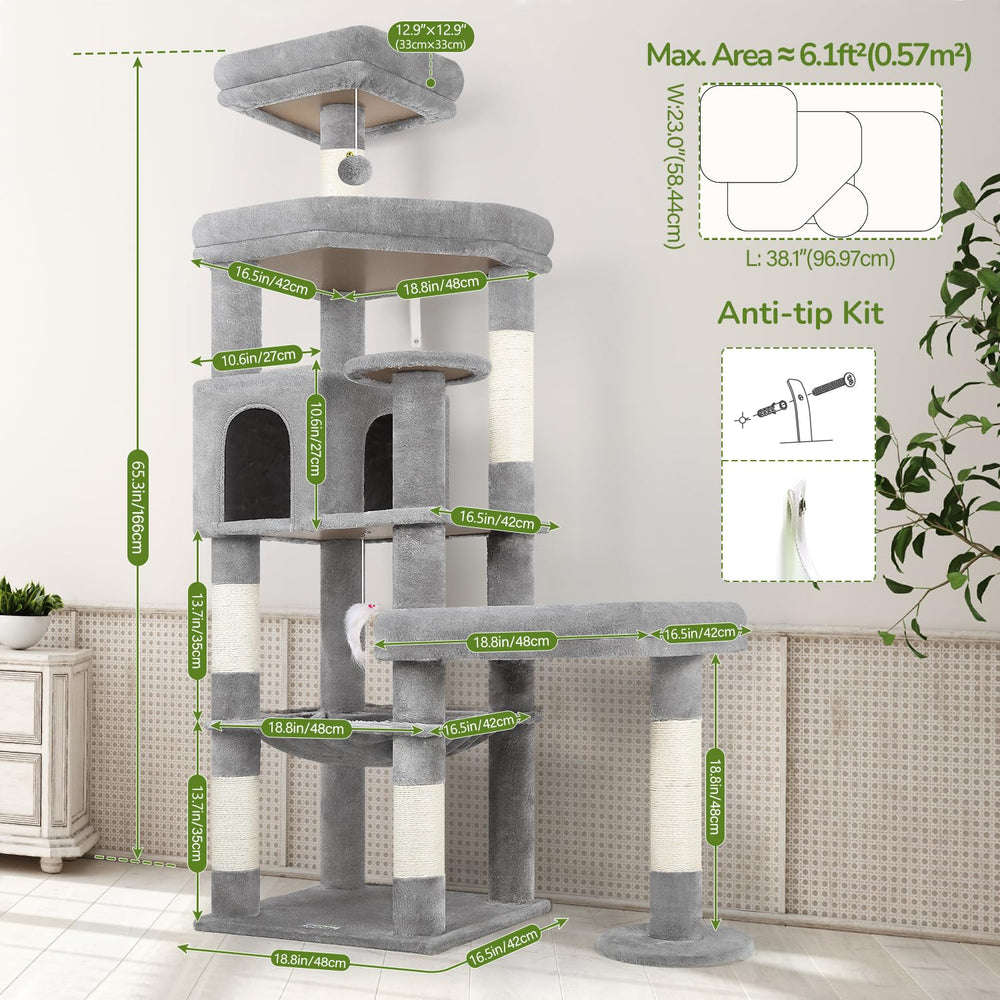 Globlazer árbol para gatos mostrando zona de descanso interior