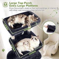 Globlazer Arbol Gatos 78 pulgadas, plataforma extragrande para descanso