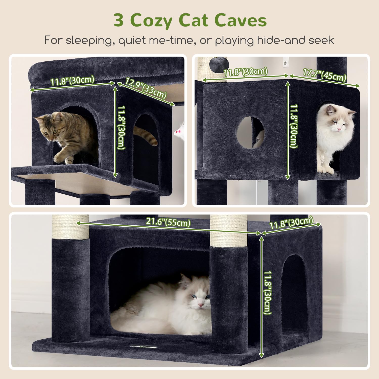 Globlazer arbol-gatos 80 pulgadas condos cerrados, refugio privado para felinos