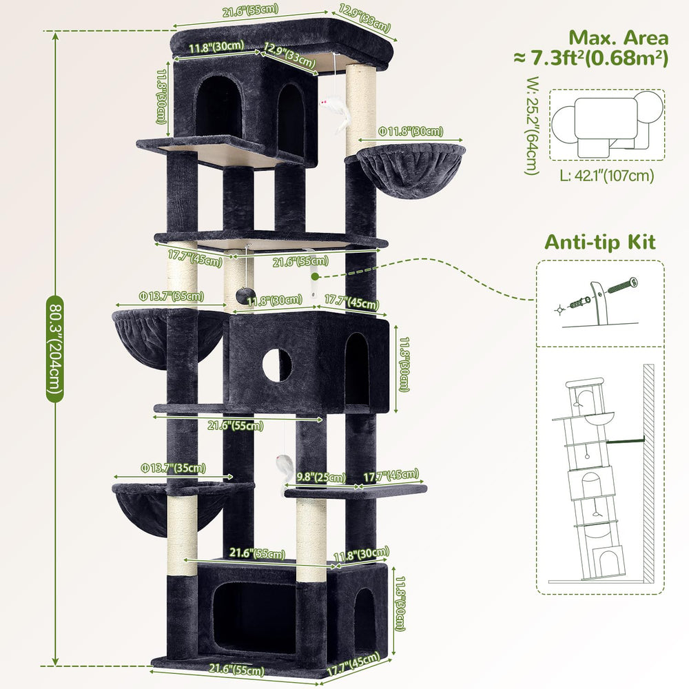 Globlazer arbol-gatos 80 pulgadas juguetes colgantes, invita juego interactivo