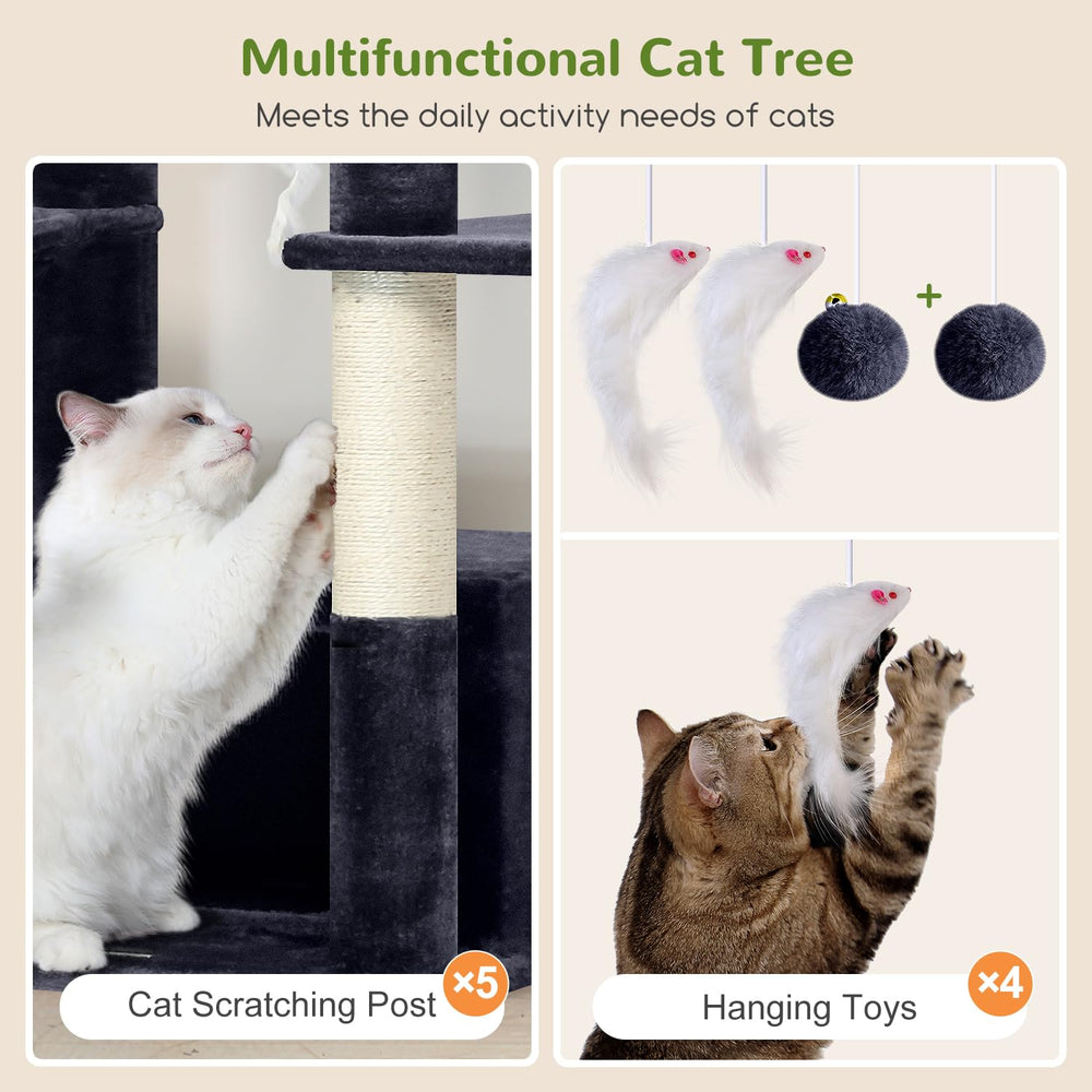 Globlazer arbol-gatos 80 pulgadas rasca entre niveles, estimula actividad fisica