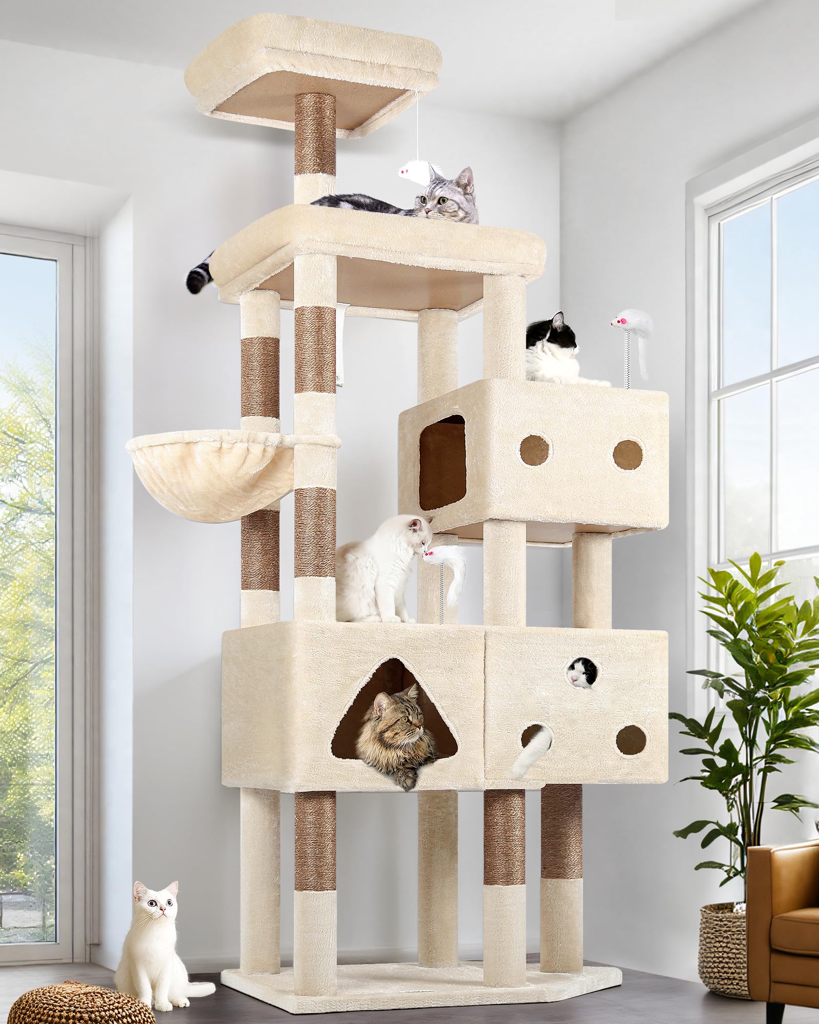 Globlazer arbol-gatos-81pulgadas altura, espacio vertical para ejercicio y exploración