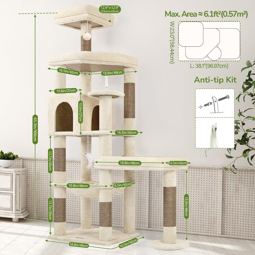 Globlazer arbol-gatos acabado-beige: tono beige neutro que combina con la decoración.